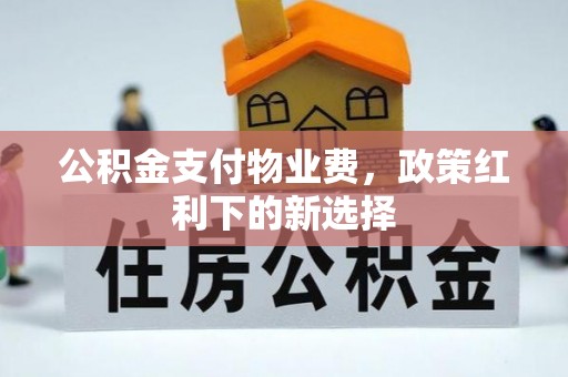 沁源公积金支付物业费，政策红利下的新选择