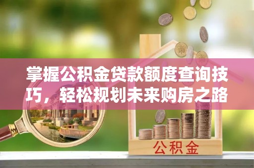 沁源掌握公积金贷款额度查询技巧，轻松规划未来购房之路